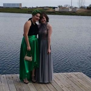 Dark Silver Prom Dress